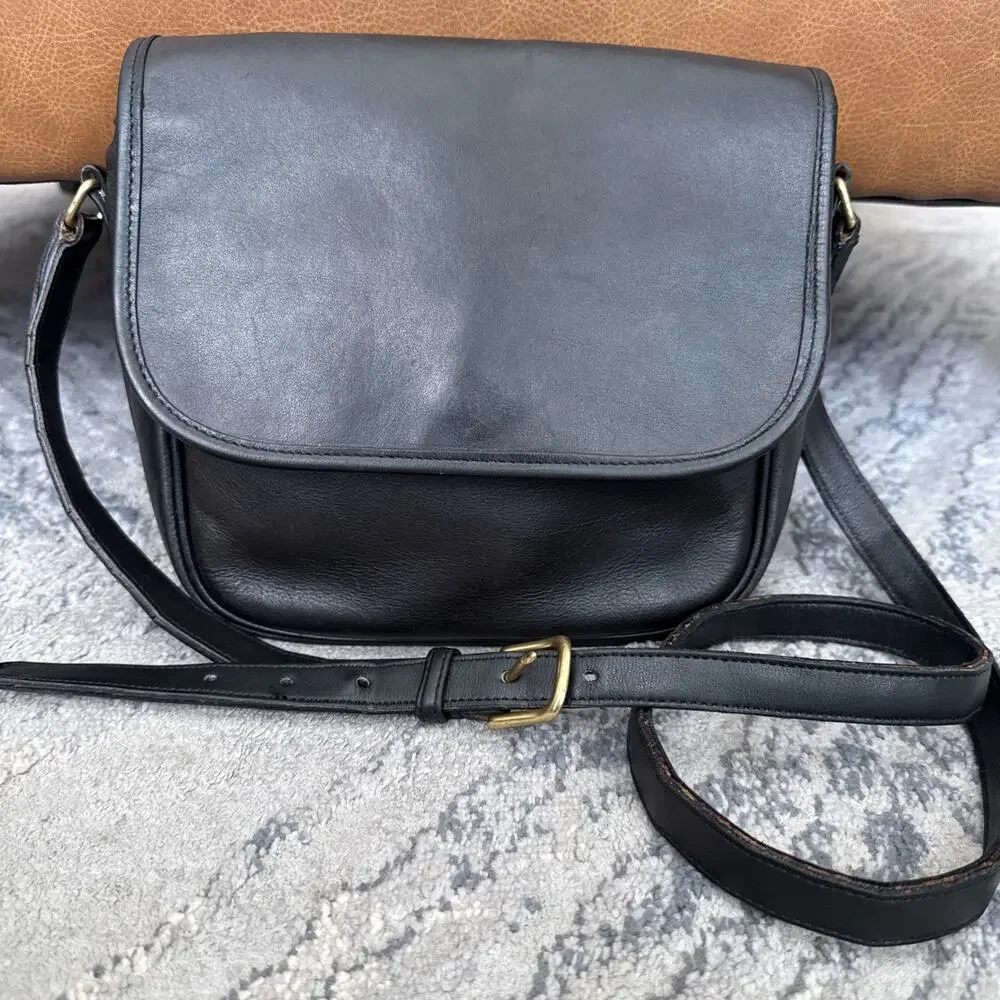 Vintage Coach Town Bag Glovetanned Leather Faded Black Faded Navy 4090 Read Q